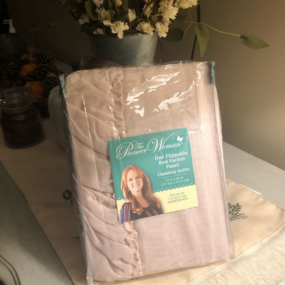 The Pioneer Woman Chambray Ruffle Curtain - Picture 6 of 7